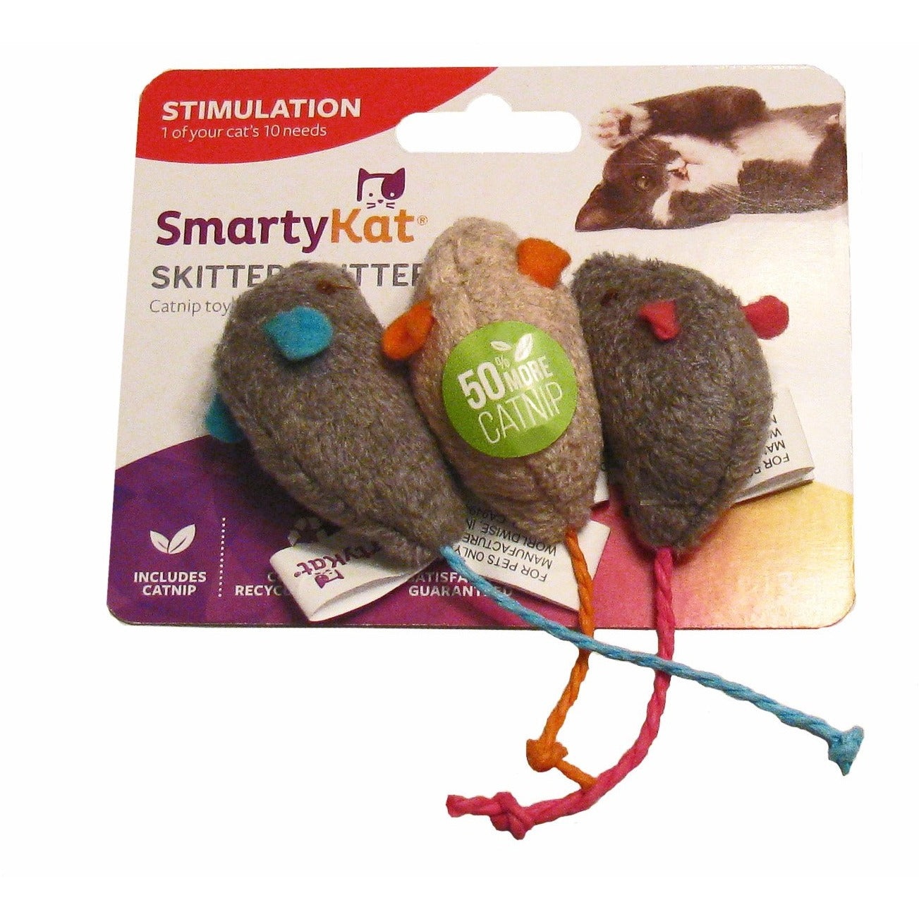 SmartyKat Skitter Critters Catnip Toy Mice